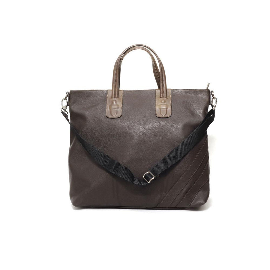 Saffiano Leather Zippered Tote Bag