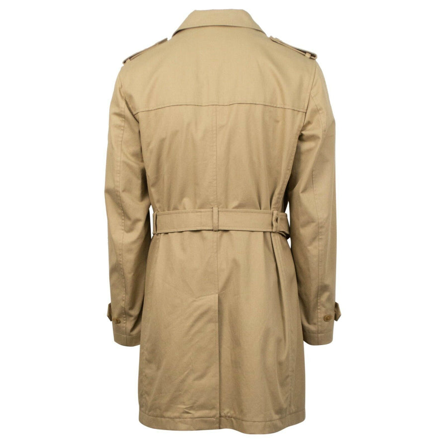 Double Breasted Cotton Trench Coat - Beige