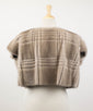Plaid Mink Fur Jacket Vest - Light Gray