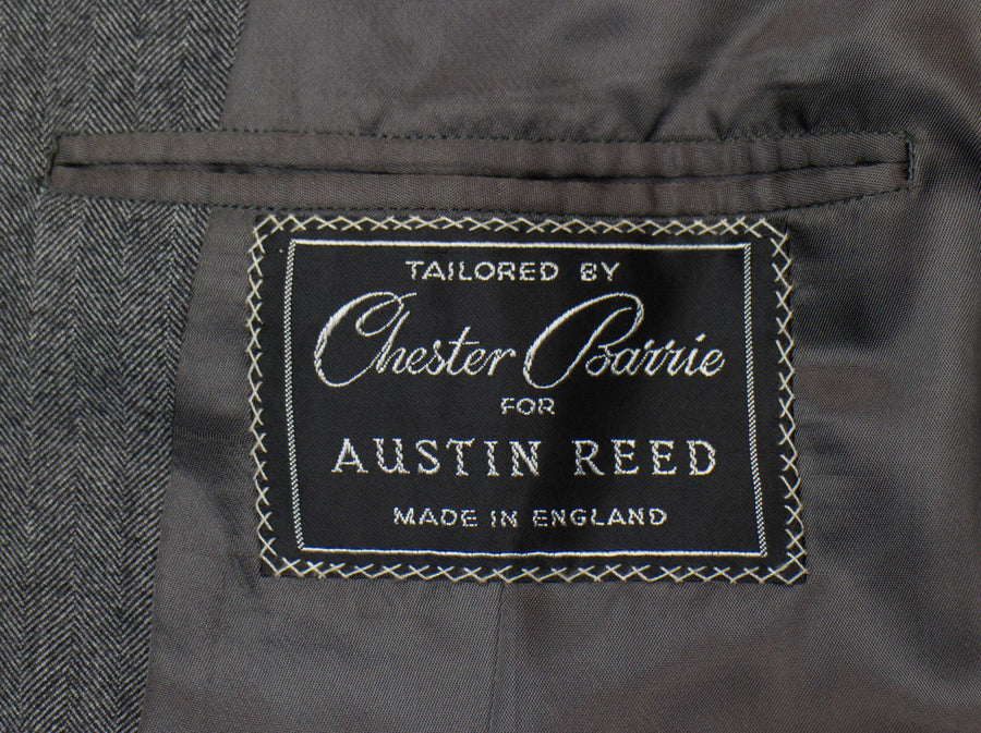 Herringbone Wool 2 Button Suit - Gray