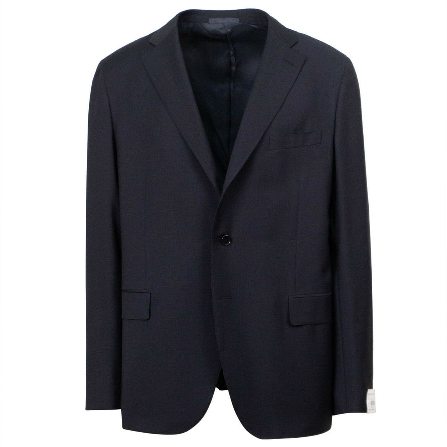 Drop 7 Wool 3 Roll 2 Button Slim Fit - Navy Blue