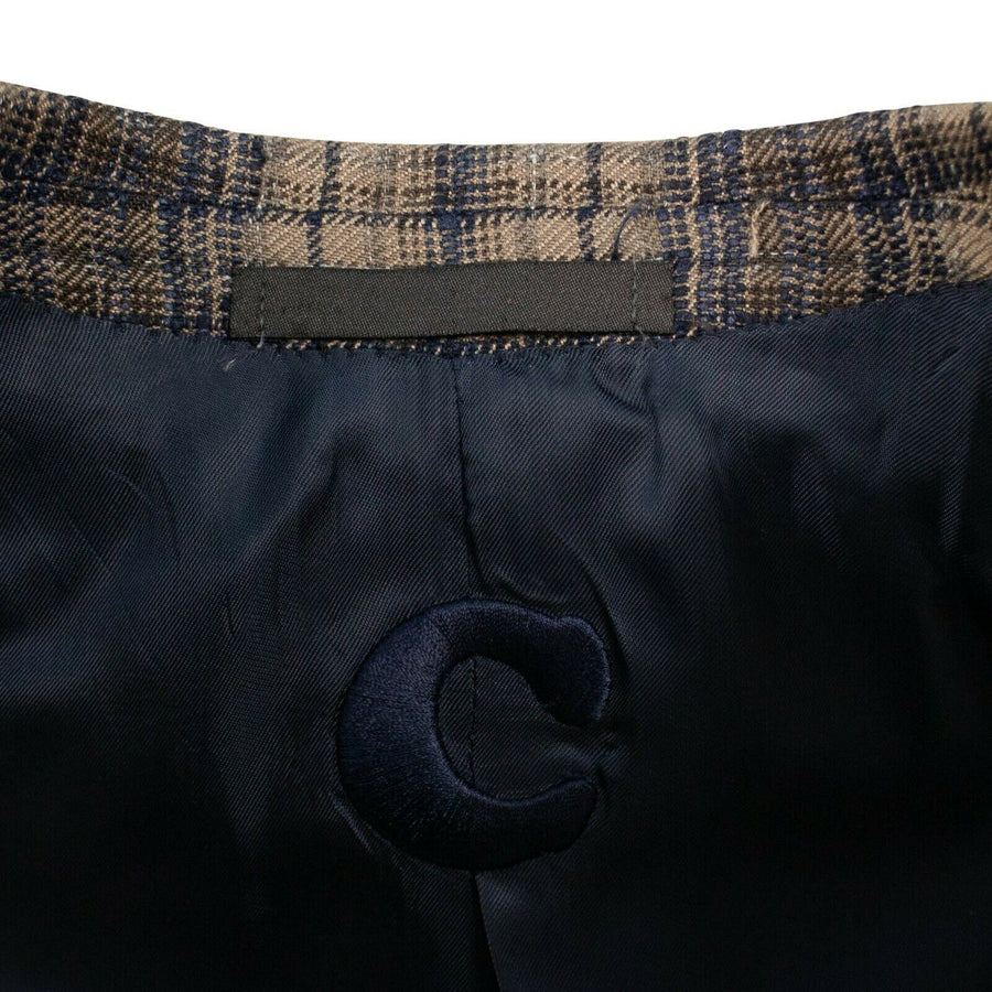 Drop 8 Plaid Two Button Silk Blend Sport Coat - Brown