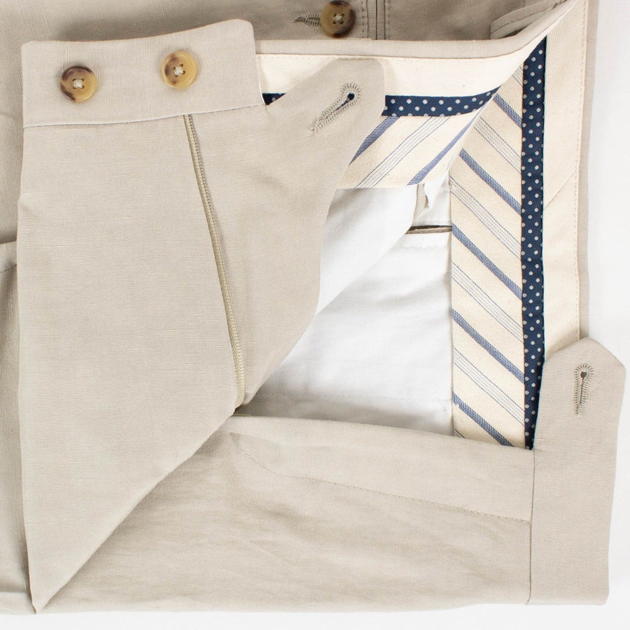 Beige Silk Blend Pants