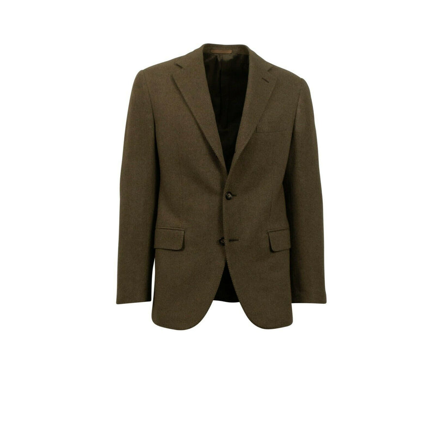 Drop 7 Cashmere 3 Roll 2 Button Sport Coat - Olive Green