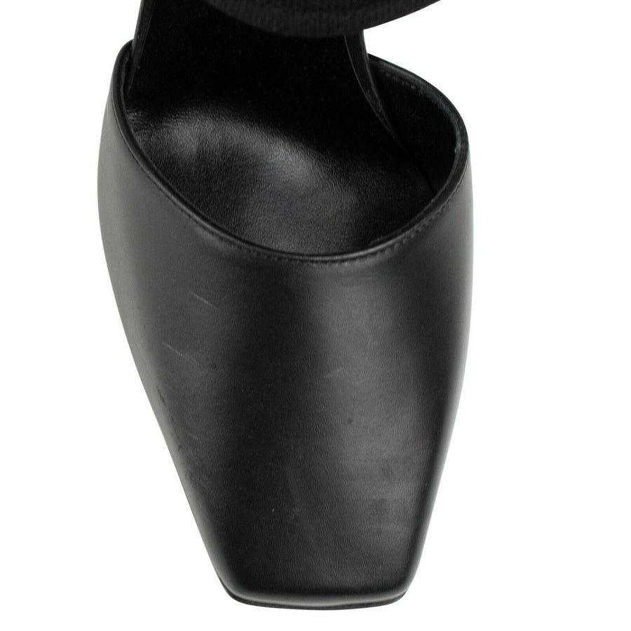 Sock Cutout Plexi Heel Ankle Boots - Black / Green