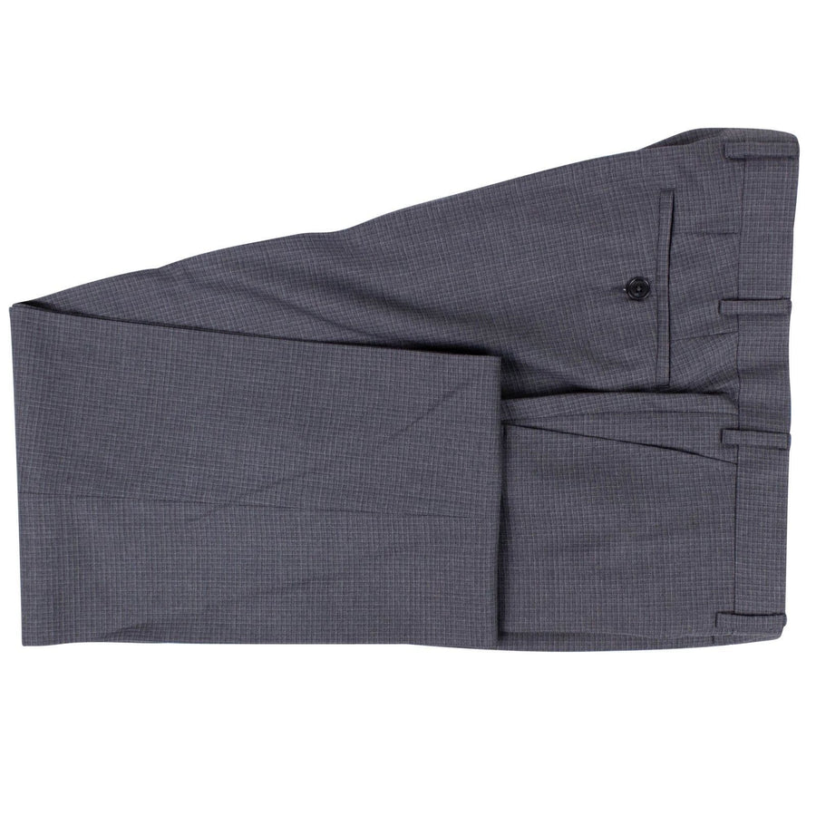 Drop 6 Micro Graph Checked Wool Two Button Three Peice Suit - Gray