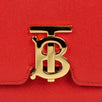 Grainy Leather 'TB' Monogram Shoulder Bag - Red