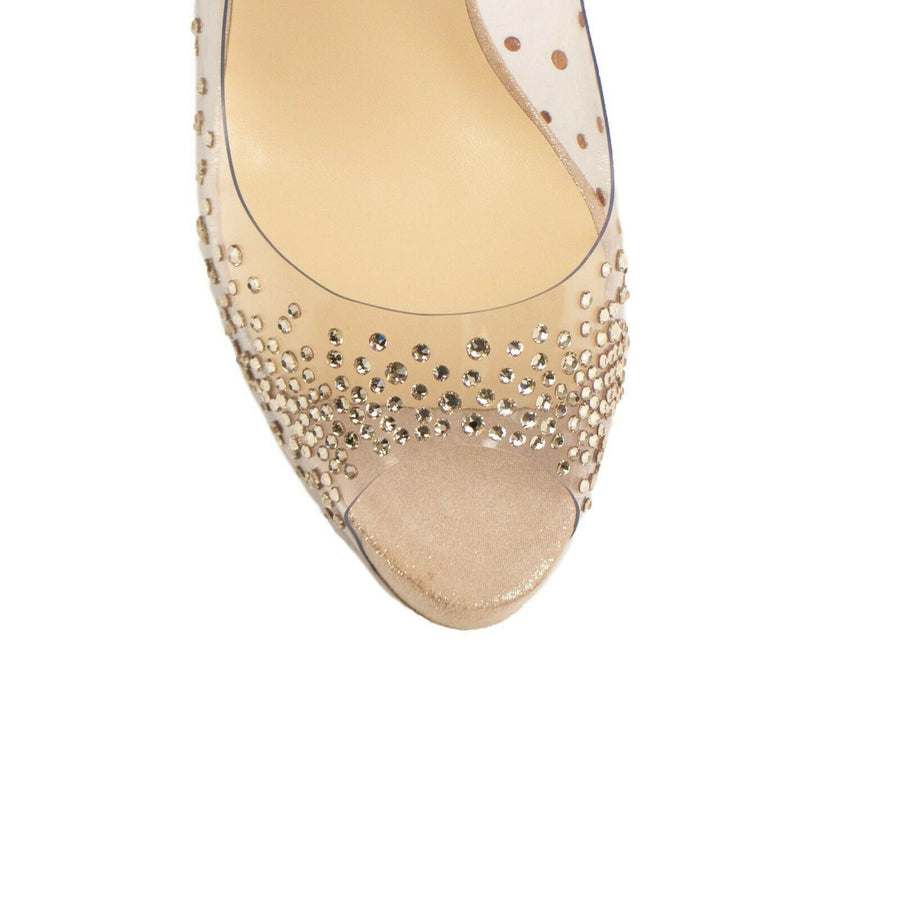 Very Strass PVC 120mm Pumps - Nude