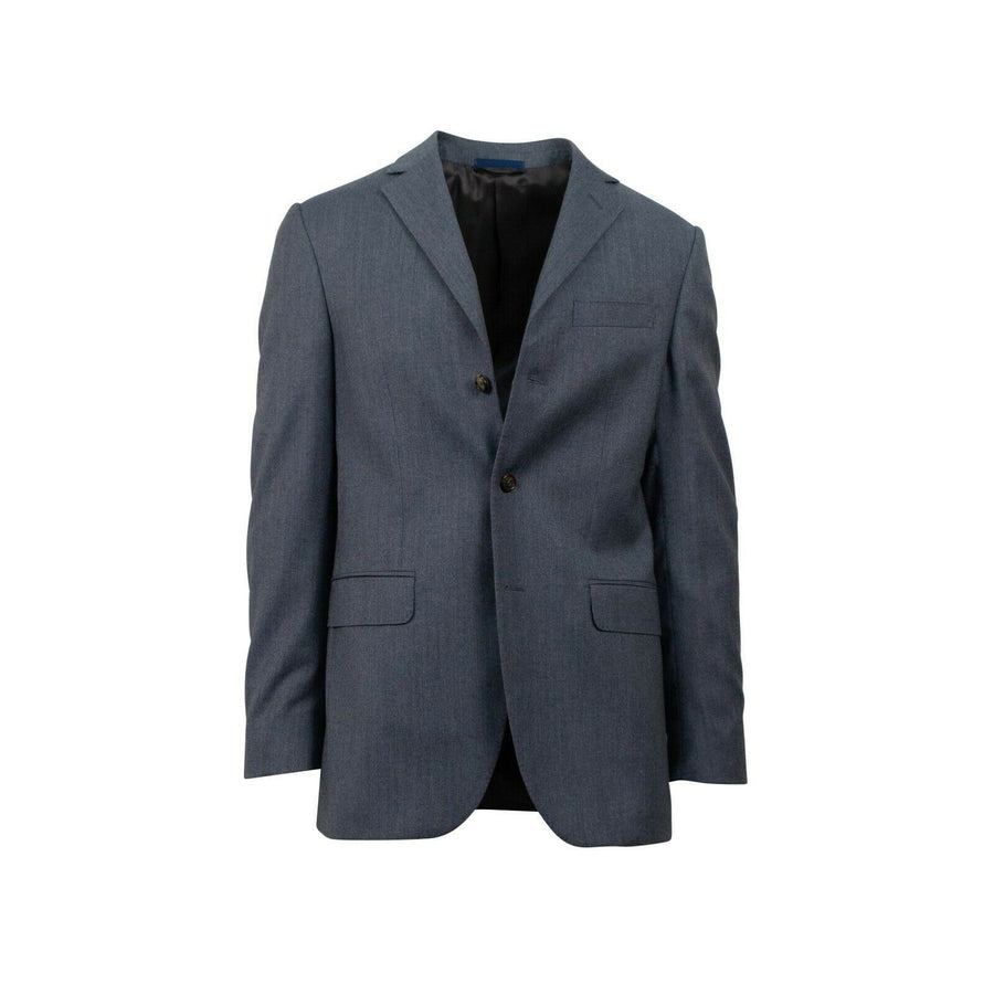 Drop 6 Wool 3 Roll 2 Button Classic Fit Suit - Blue