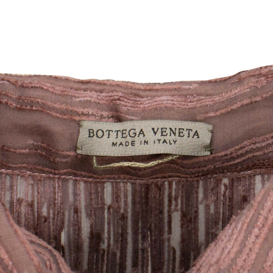 Silk And Lace Pleated Dress - Rose