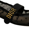 Mesh Baby D Polka Dot Ballet Flats - Black