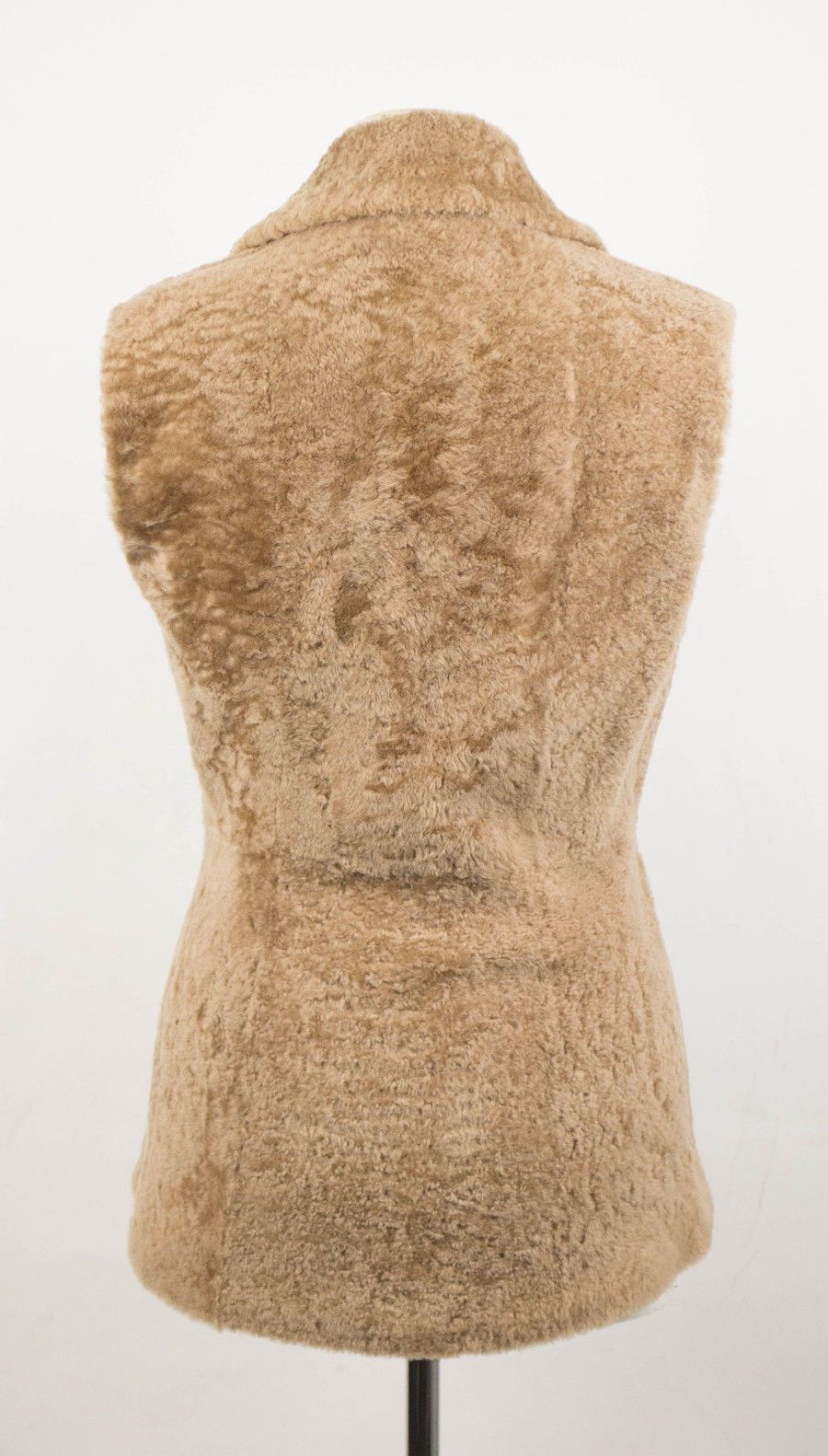 Shearling Leather Jacket Vest - Brown