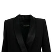 Viscose Blend Double-Breasted Blazer- Black