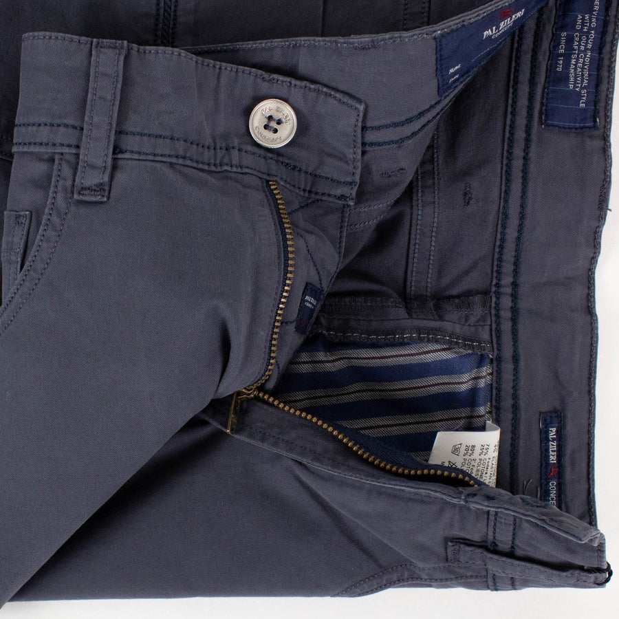 Gray Cotton Blend Pants