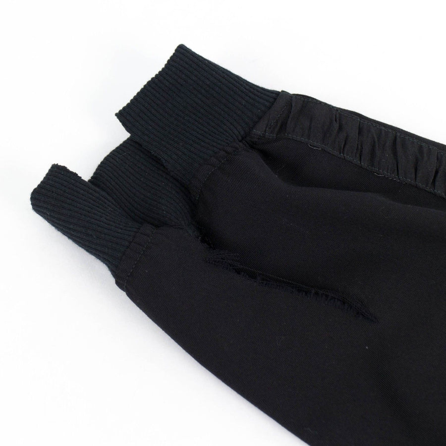 Single Warrior Drop Crotch Tuxedo Lounge Pants - Black