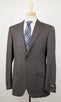 Striped Wool 2 Button Suit - Brown