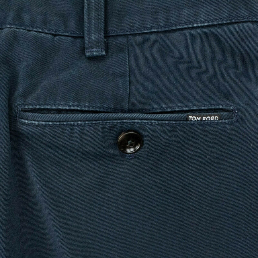 Cotton Classic Fit Pants - Navy Blue