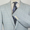Plaid Wool Blend 2 Button Sport Coat - Light Blue