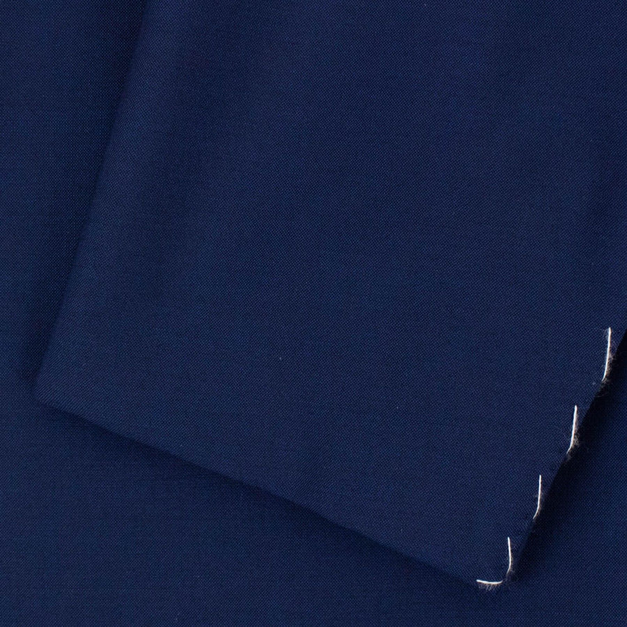 Drop 7 Solid Wool Blend Three Roll Two Button Suit - Navy