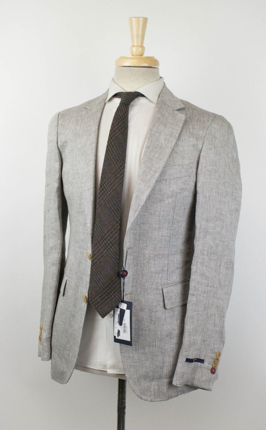 Linen 2 Button Sport Coat - Light Gray
