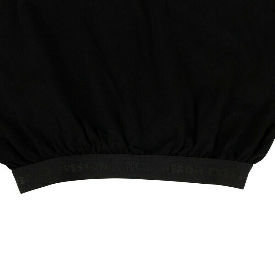 Cropped Turtleneck Short Sleeves T-Shirt - Black