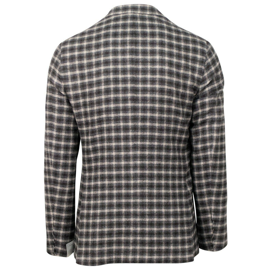 Drop 8 Plaid Wool 3 Roll 2 Button Sport Coat - Brown