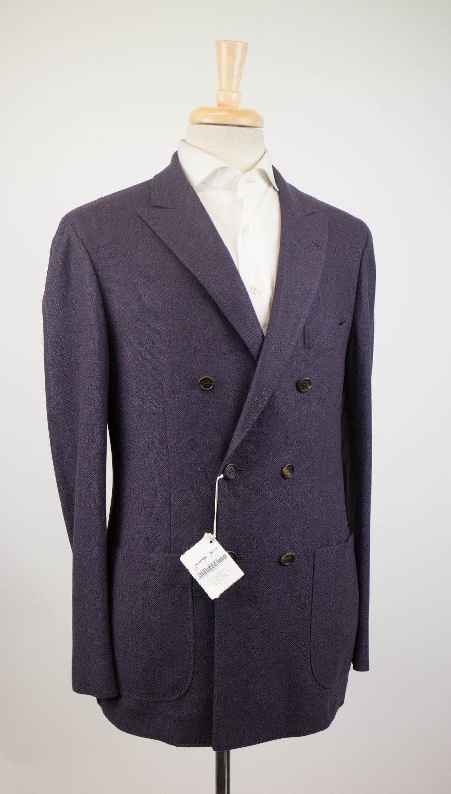 Cashmere Blend Double Breasted Sport Coat - Purple