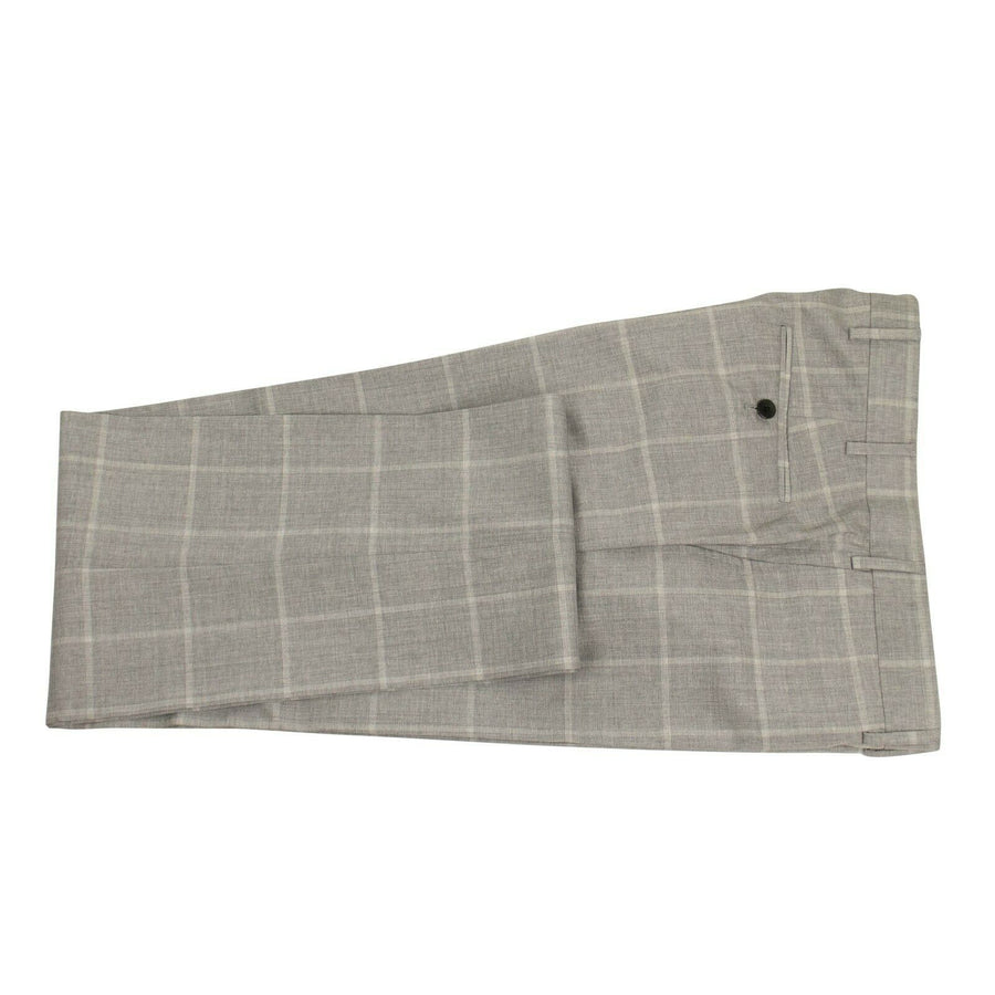 Drop 7 Check Wool Blend Double Breasted Suit - Light Gray