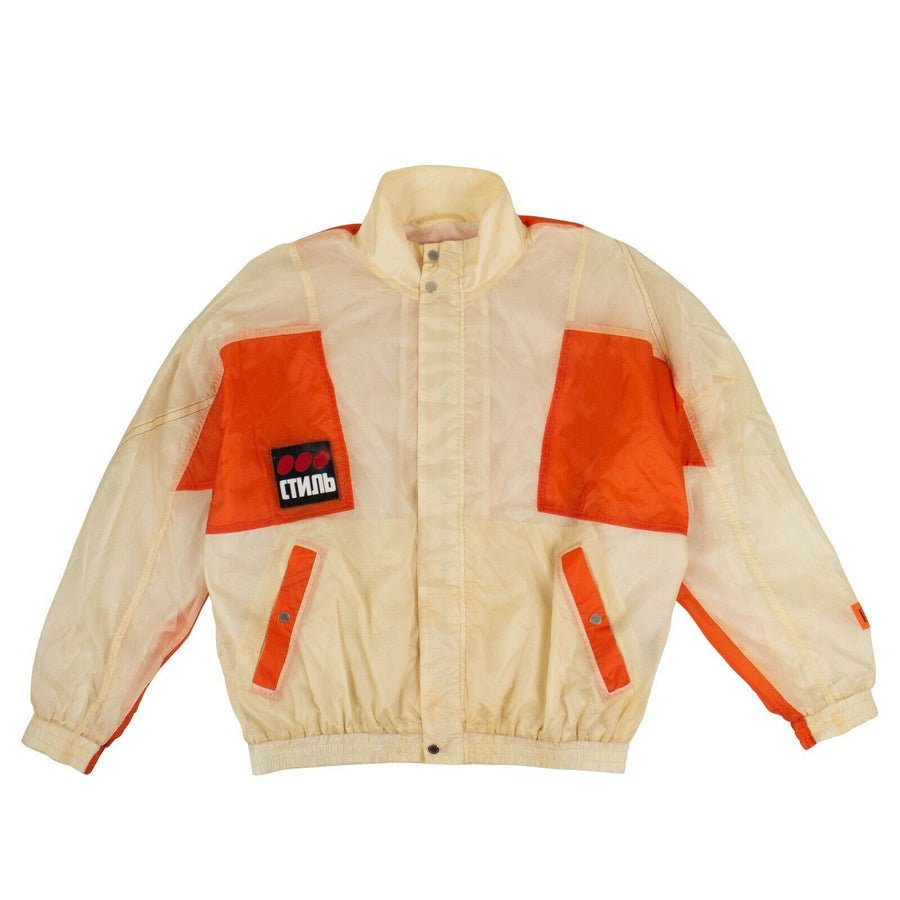 'Parachute' Windbreaker Jacket - Ivory And Orange