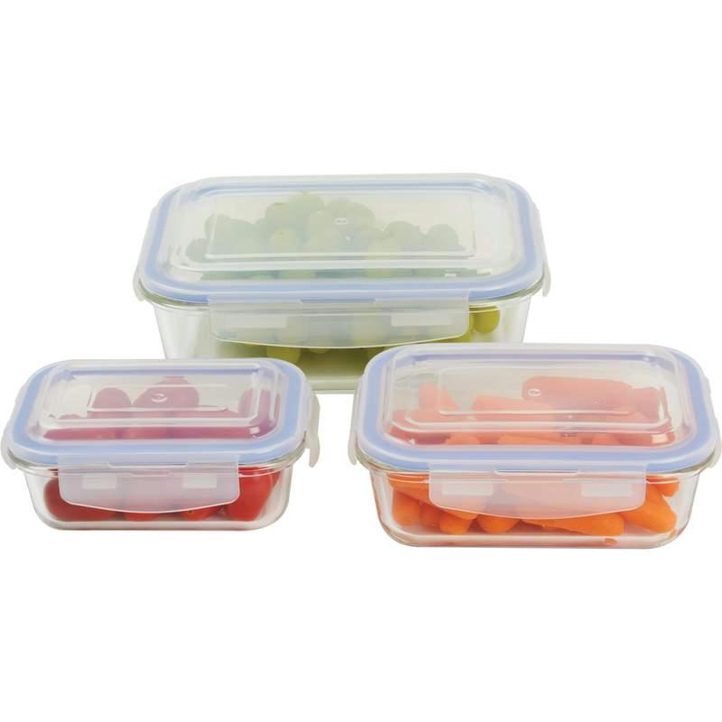 LaCuisine 6pc Locking, Glass Storage Container Set