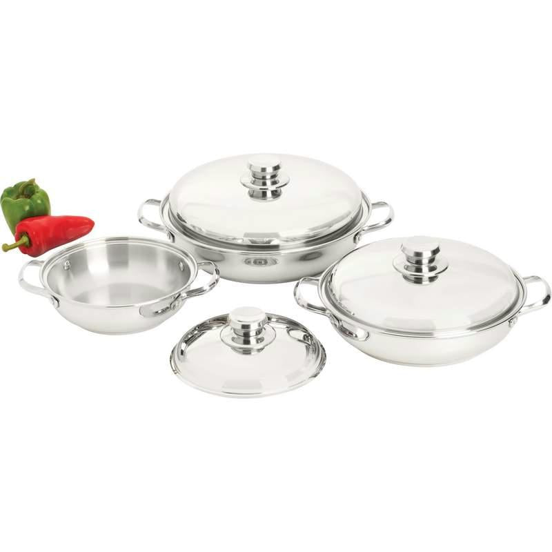 Precise Heat T304 Stainless Steel Interior and Exterior 6pc 12-Element Sauté Set