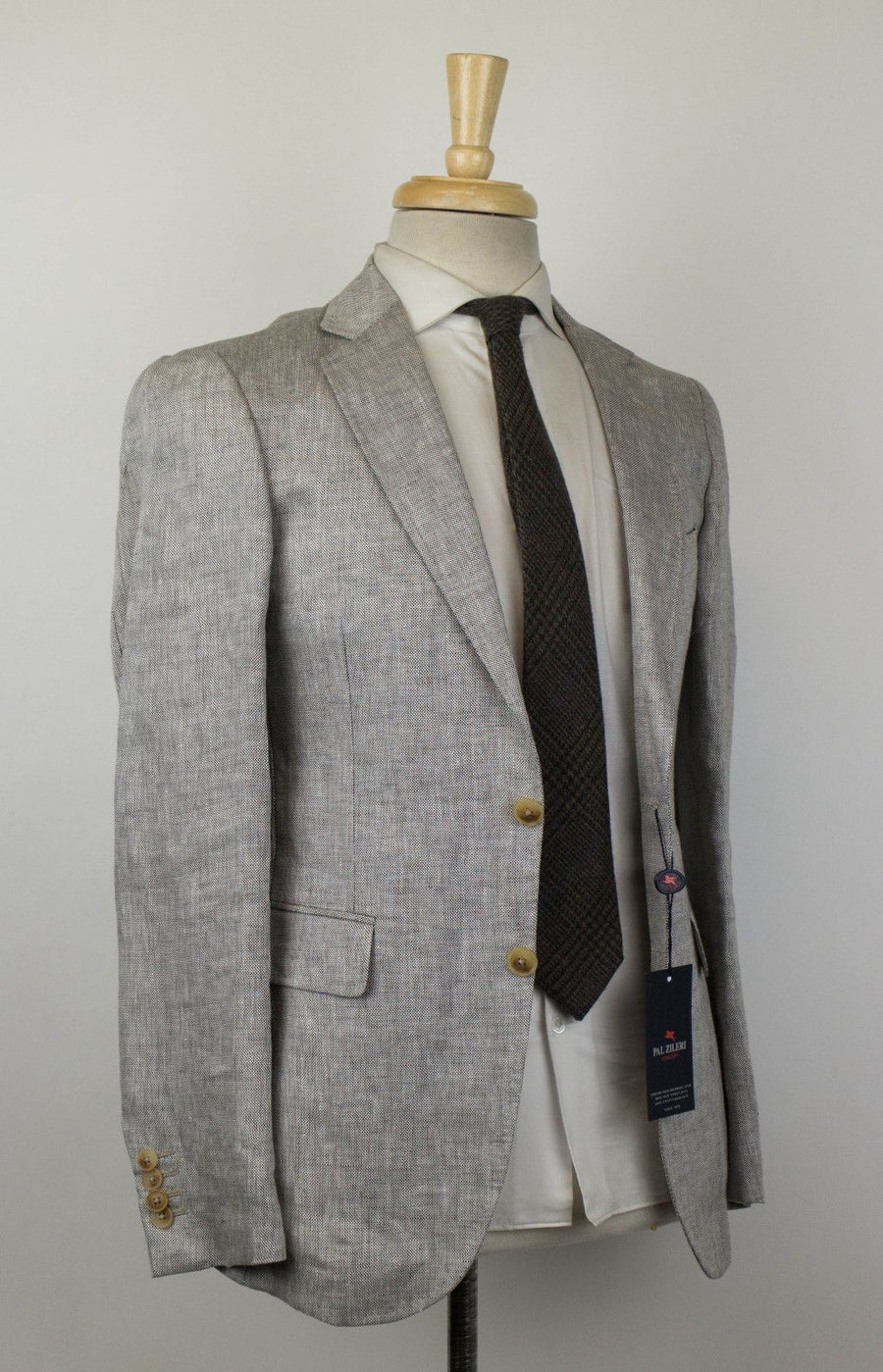 Linen 2 Button Sport Coat - Light Gray