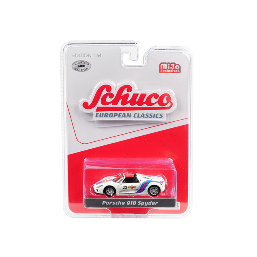 Porsche 918 Spyder Convertible #22 Martini Racing European Classics Series Limited Edition To 2,400 Pieces Worldwide 1/64 Diecast Model Car By Schuco 8700