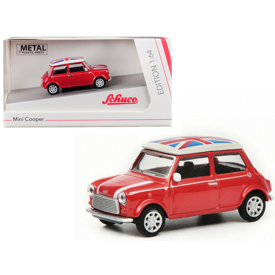 Mini Cooper Union Jack Red 1/64 Diecast Model Car By Schuco 452016700