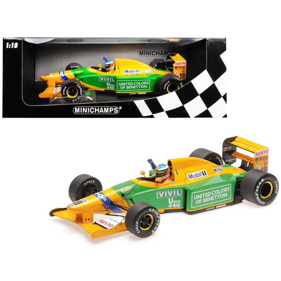 Benetton Ford B192 #19 Michael Schumacher 1st Gp Victory Spa (1992) Limited Edition To 1,992 Pieces Worldwide 1/18 Diecast Model Car By Minichamps 110920019