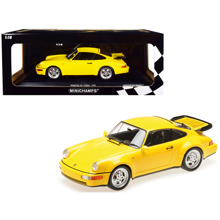 1990 Porsche 911 Turbo Yellow Limited Edition To 600 Pieces Worldwide 1/18 Diecast Model Car By Minichamps 155069100