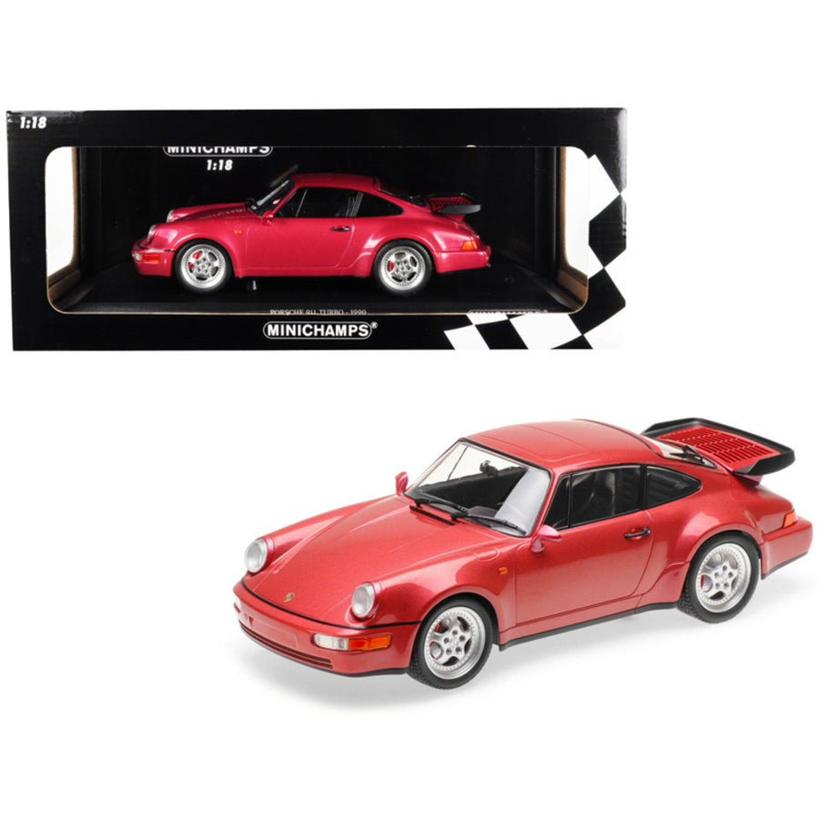 1990 Porsche 911 Turbo Metallic Red Limited Edition To 504 Pieces Worldwide 1/18 Diecast Model Car By Minichamps 155069102