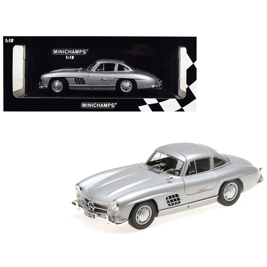 1955 Mercedes Benz 300 Sl Silver Limited Edition To 600 Pieces Worldwide 1/18 Diecast Model Car By Minichamps 110037210