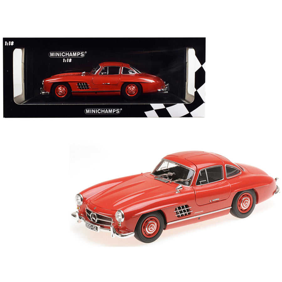 1955 Mercedes Benz 300 Sl Red Limited Edition To 300 Pieces Worldwide 1/18 Diecast Model Car By Minichamps 110037211