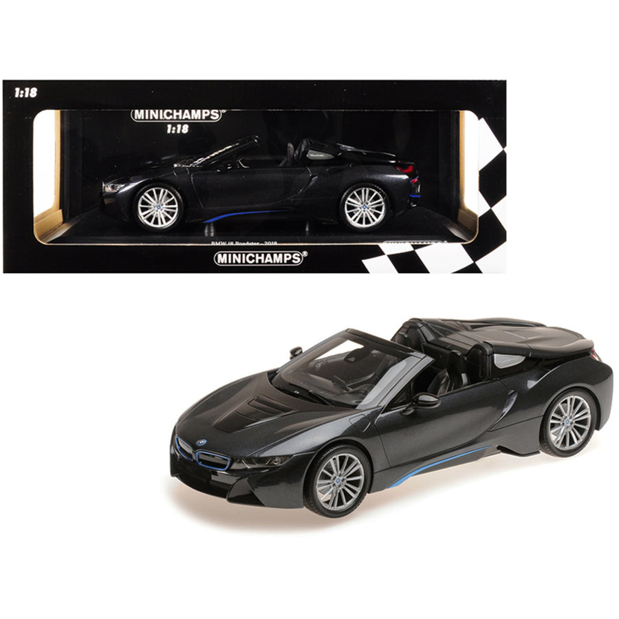 2018 Bmw I8 Roadster Dark Gray Metallic Limited Edition To 504 Pieces Worldwide 1/18 Diecast Model Car By Minichamps 155027030