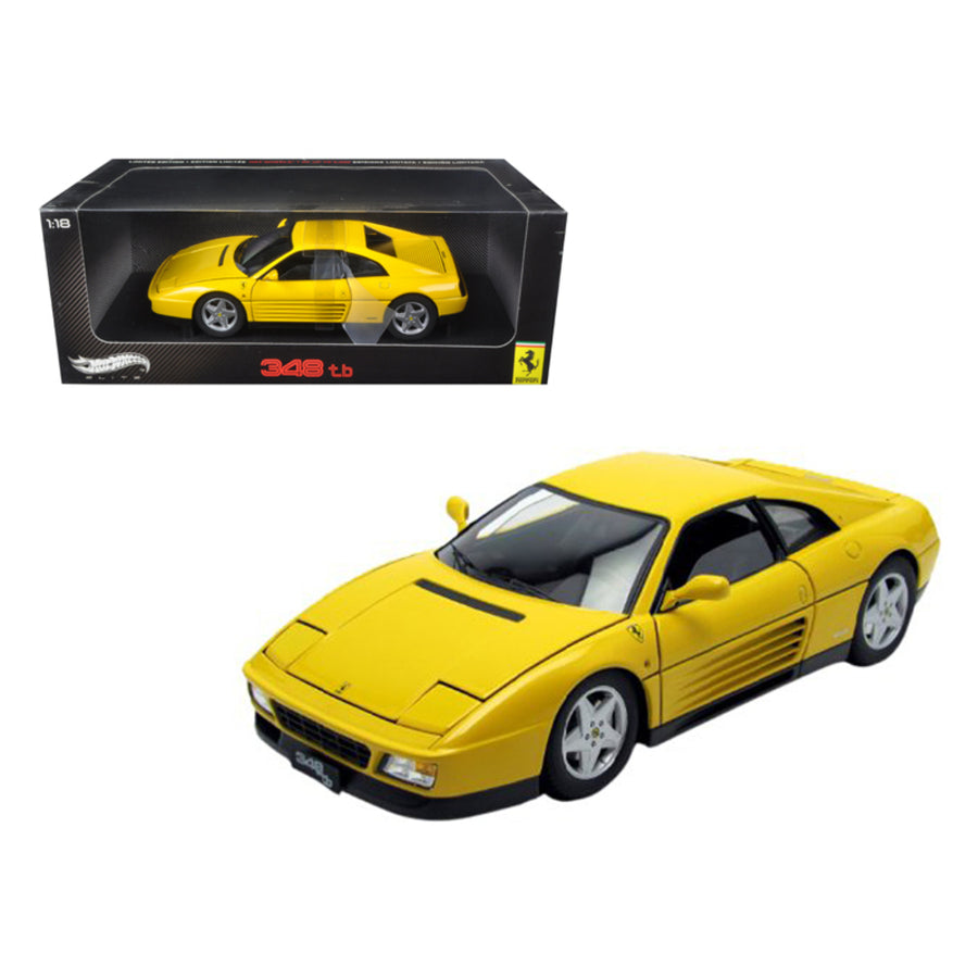 1989 Ferrari 348 Tb Yellow Elite Edition 1/18 Diecast Car Model By Hotwheels V7437