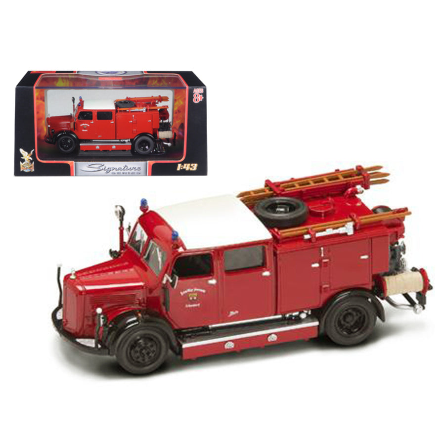 1950 Mercedes Typ Tlf-15 Fire Engine Red 1/43 Diecast Model By Road Signature 43013r