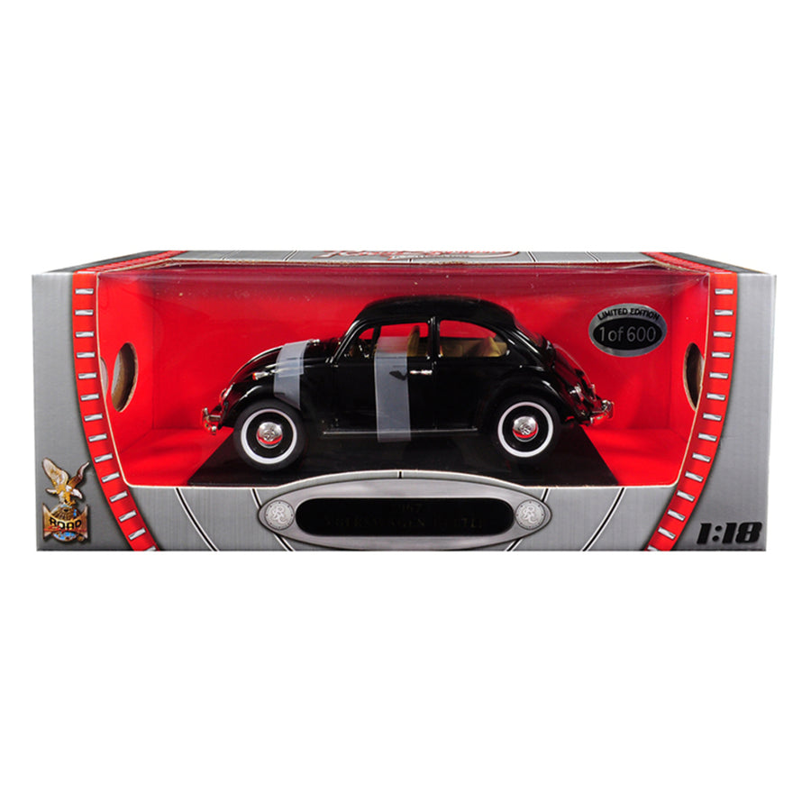 1967 Volkswagen Beetle Black Limited Edition To 600 Pieces Worldwide 1/18 Diecast Model Car By Road Signature 82078bk