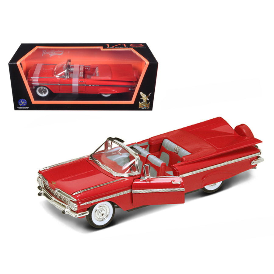 1959 Chevrolet Impala Convertible Red 1/18 Diecast Model Car By Road Signature 92118r