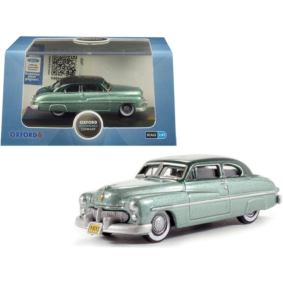 1949 Mercury Coupe Metallic Green With Dark Green Top 1/87 (ho) Scale Diecast Model Car By Oxford Diecast 87me49001