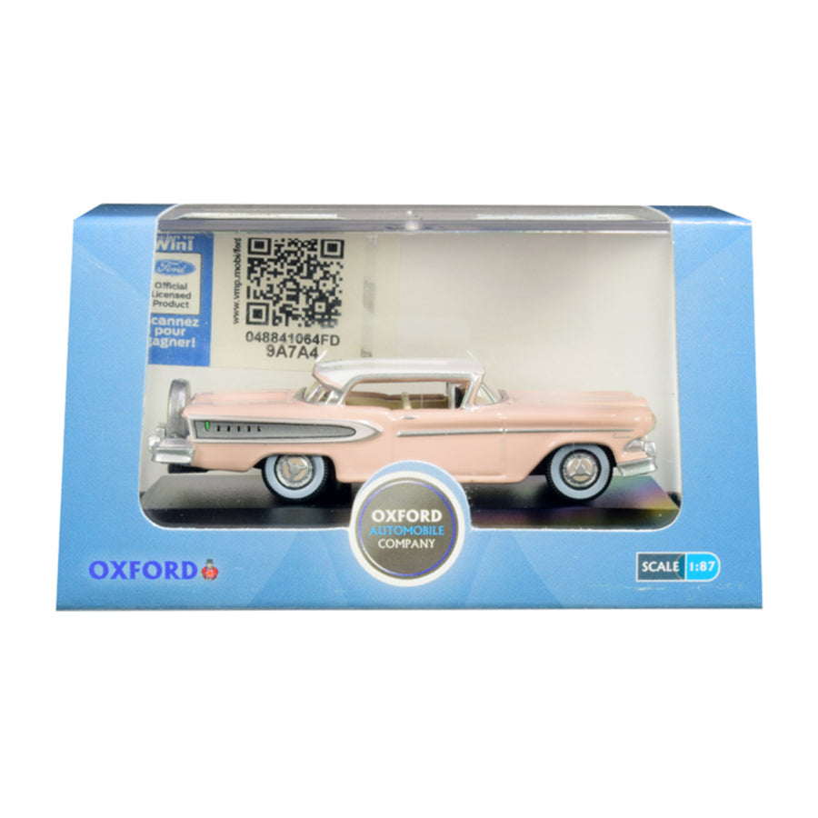 1958 Edsel Citation Chalk Pink With Frost White Top 1/87 (ho) Scale Diecast Model Car By Oxford Diecast 87ed58003