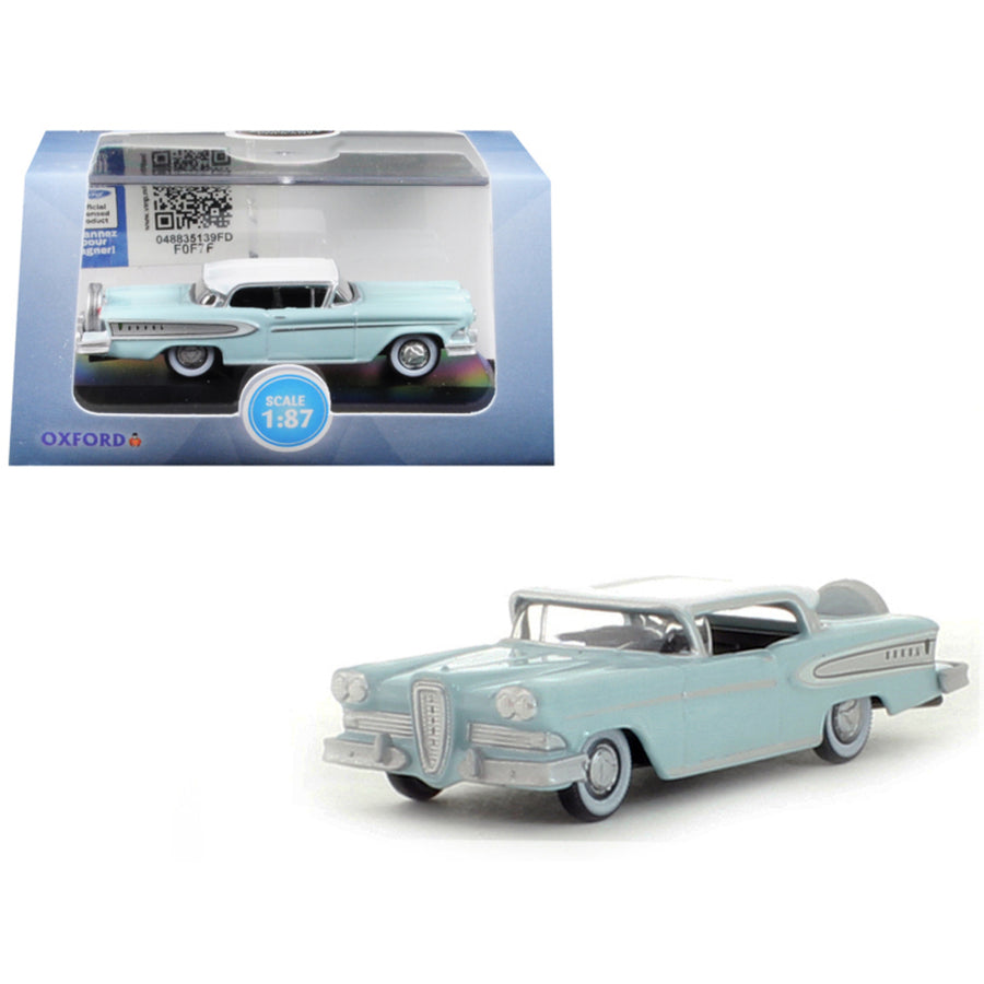 1958 Edsel Citation Ice Green With Snow White Top 1/87 (ho) Scale Diecast Model Car By Oxford Diecast 87ed58005