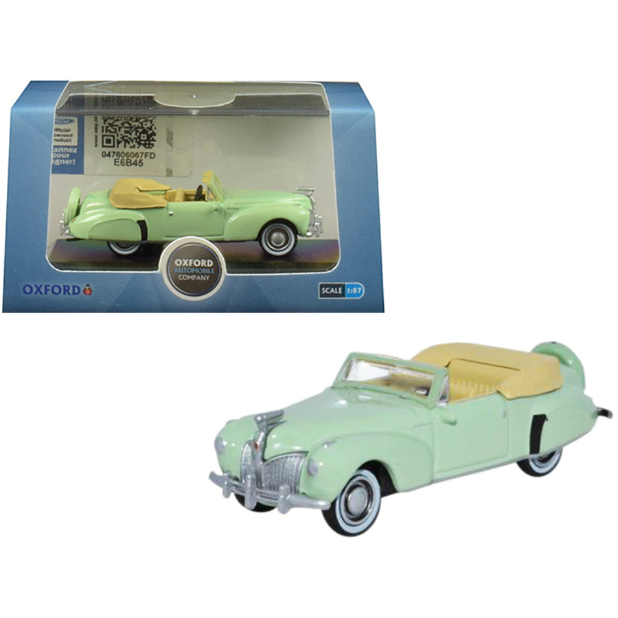1941 Lincoln Continental Convertible Paradise Green 1/87 (ho) Scale Diecast Model Car By Oxford Diecast 87lc41005