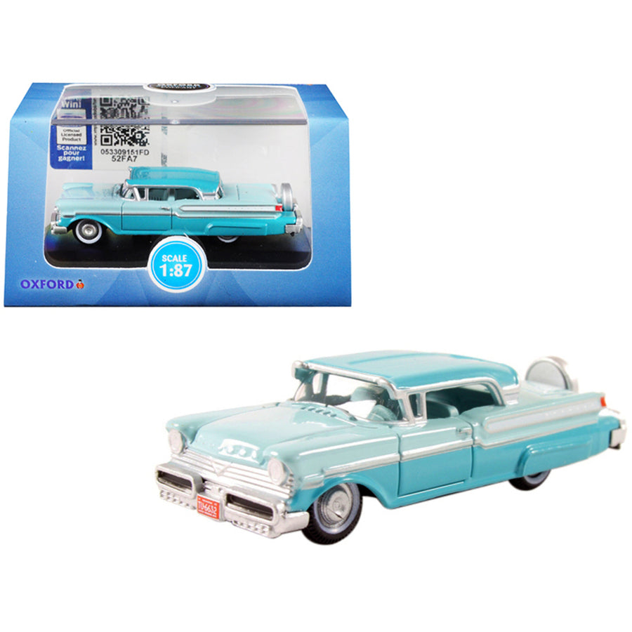 1957 Mercury Turnpike Tahitian Green And Spring Valley Green 1/87 (ho) Scale Diecast Model Car By Oxford Diecast 87mt57004