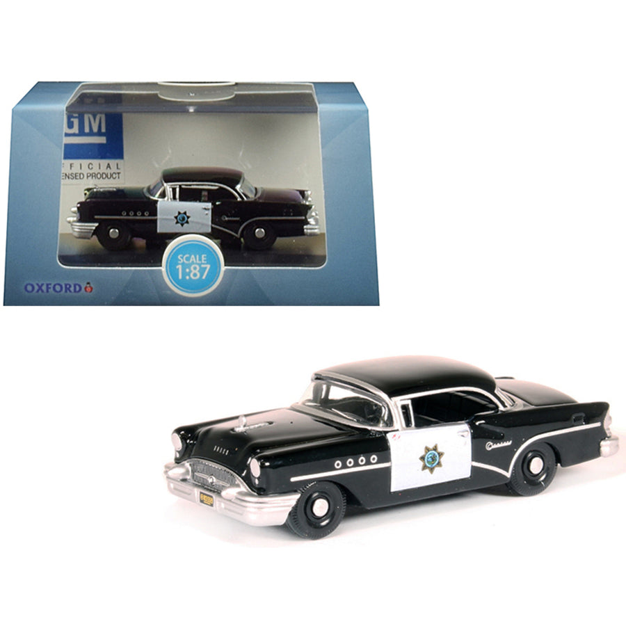 1955 Buick Century California Highway Patrol (chp) Black 1/87 (ho) Scale Diecast Model Car By Oxford Diecast 87bc55003